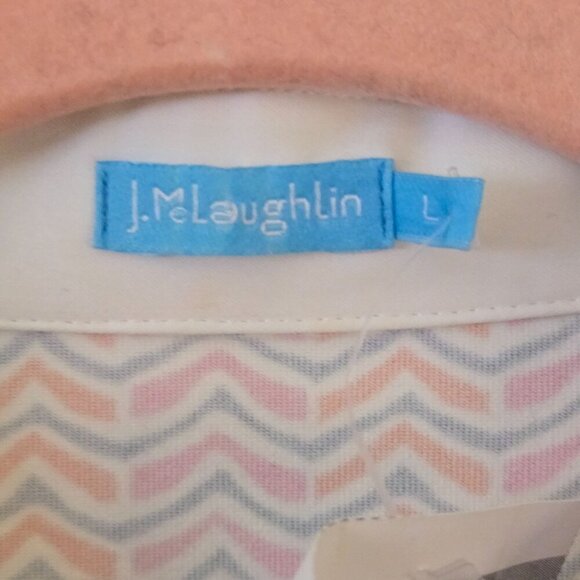 J. Mclaughlin NWT Elsie Dress White Hot Orange Pink Catalina Cloth Size L Design - Picture 6 of 7